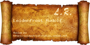 Leidenfrost Rudolf névjegykártya